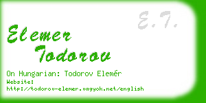 elemer todorov business card